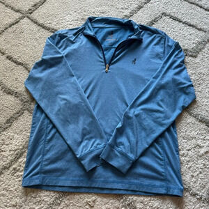 Johnnie-O Lammie 1/4 Zip long sleeve shirt blue medium
